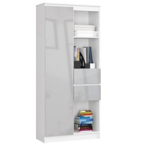 AKORD CLP R15 Irodai Könyvespolc Fehér Metál Magasfényű