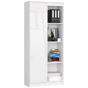 AKORD CLP Irodai Szekrény Magasfényű Fehér MDF 80cm