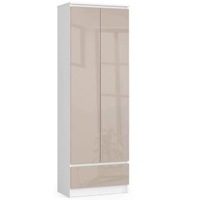 AKORD CLP Irodai Szekrény Fehér-Cappuccino Magasfényű