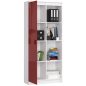 AKORD CLP Irodai Szekrény 80 MDF Fehér-Piros Magasfényű
