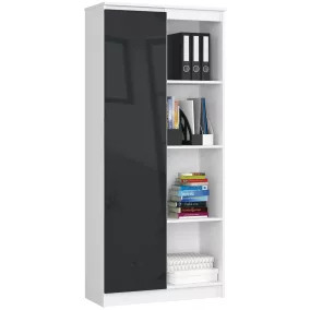 CLP Irodai Könyvespolc Fehér Grafit Magasfényű 80cm