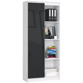 CLP Irodai Könyvespolc Fehér Grafit Magasfényű 80cm