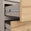 AKORD CLP S90 Kétajtós Ruhásszekrény Laminált Lap Kasmír/Artisan Tölgy Tükrös