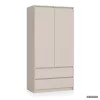AKORD CLP S90 Kétajtós Ruhásszekrény Laminált Lap Kasmír Matt