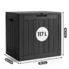 AKORD Skrzynia Ogrodowa 117 L Vízálló Polipropylen Fekete UV-szűrős