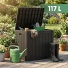 AKORD Skrzynia Ogrodowa 117 L Vízálló Polipropylen Fekete UV-szűrős