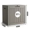 AKORD Furniture Factory Vízálló Kerti Tároló Láda 117 L Polipropylen Szürke UV Szűrős
