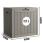  AKORD Furniture Factory Vízálló Kerti Tároló Láda 117 L Polipropylen Szürke UV Szűrős