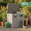 AKORD Furniture Factory Vízálló Kerti Tároló Láda 117 L Polipropylen Szürke UV Szűrős