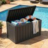 AKORD Furniture Factory Vízálló Kerti Tároló Láda 170 L Polipropylen Fekete UV Szűrővel