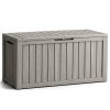 AKORD Kerti tároló láda vízálló polipropylen szürke 272 l UV-szűrővel