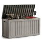   AKORD Kerti tároló láda vízálló polipropylen szürke 272 l UV-szűrővel