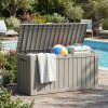 AKORD Kerti tároló láda vízálló polipropylen szürke 272 l UV-szűrővel