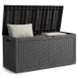   AKORD Furniture Factory 340L kerti tároló láda vízálló polipropilén fekete rattan mintázattal