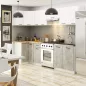 AKORD Oliwia Sarok Konyhabútor Szett Fehér-Beton 3m