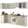 AKORD Oliwia 3M Sarok Konyhabútor Szett Vitrines Beton-Fehér
