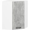 AKORD Oliwia 3M Sarok Konyhabútor Szett Vitrines Szekrénnyel Beton/Fehér