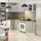   AKORD Oliwia 3M Sarok Konyhabútor Szett Vitrines Beton-Fehér