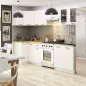   AKORD Oliwia 3M Sarok Konyhabútor Szett Üvegvitrines Fehér