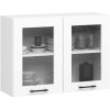 AKORD Oliwia 3M Sarok Konyhabútor Szett Üvegvitrines Fehér