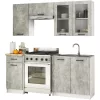 AKORD Oliwia 1.8m Konyhabútor Szett Beton Mintázatú Frontokkal