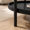 AKORD Furniture Factory Cortado Dohányzóasztal MDF Fekete Ovális Polccal