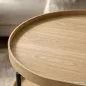   AKORD Furniture Factory Cortado Dohányzóasztal MDF Természetes Fa Fekete Lábakkal, Ovális Polccal