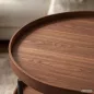   AKORD Furniture Factory Cortado Dohányzóasztal MDF Dió-Fekete Ovális Polcos