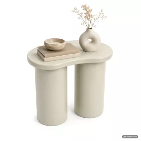   AKORD Furniture Factory Cube Dohányzóasztal MDF Krémszínű Dupla Hengeres Talppal