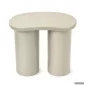   AKORD Furniture Factory Cube Dohányzóasztal MDF Krémszínű Dupla Hengeres Talppal