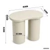 AKORD Furniture Factory Cube Dohányzóasztal MDF Krémszínű Dupla Hengeres Talppal
