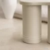 AKORD Furniture Factory Cube Dohányzóasztal MDF Krémszínű Dupla Hengeres Talppal