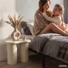 AKORD Furniture Factory Cube Dohányzóasztal MDF Krémszínű Dupla Hengeres Talppal