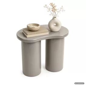   AKORD Furniture Factory Cube Dohányzóasztal MDF Szürke Dupla Hengeres Lábakkal