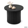 AKORD Furniture Factory NUBO Kerek Dohányzóasztal MDF Fekete Rovátkolt