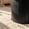 AKORD Furniture Factory NUBO Kerek Dohányzóasztal MDF Fekete Rovátkolt