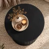 AKORD Furniture Factory NUBO Kerek Dohányzóasztal MDF Fekete Rovátkolt