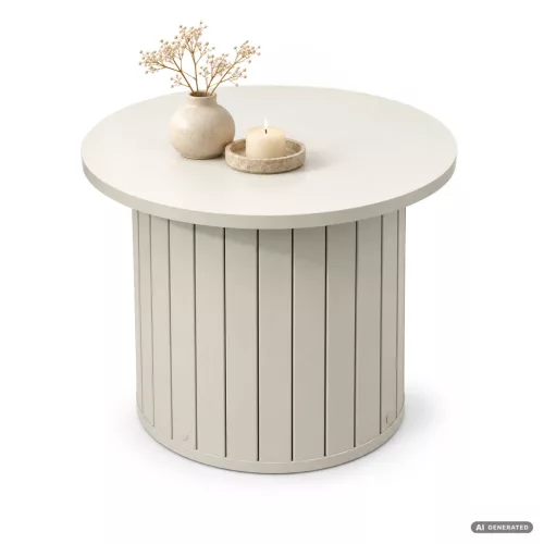 AKORD Furniture Factory NUBO Kerek Dohányzóasztal MDF Kasmír Rovátkolt