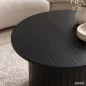   AKORD Furniture Factory NUBO Kerek Dohányzóasztal MDF Fekete Rovátkolt Alappal