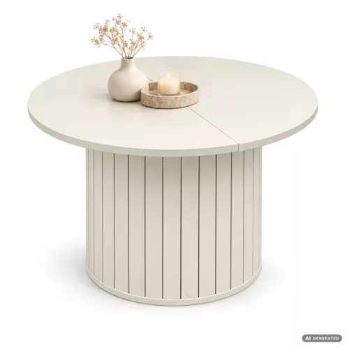AKORD Furniture Factory NUBO Kerek Dohányzóasztal MDF Kasmír Rovátkolt Alappal