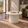 AKORD Furniture Factory NUBO Kerek Dohányzóasztal MDF Kasmír Rovátkolt Alappal