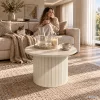 AKORD Furniture Factory NUBO Kerek Dohányzóasztal MDF Kasmír Rovátkolt Alappal