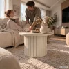 AKORD Furniture Factory NUBO Kerek Dohányzóasztal MDF Kasmír Rovátkolt Alappal