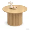 AKORD Furniture Factory NUBO Kerek Dohányzóasztal MDF Natúr Fa Rovátkolt Alappal