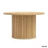 AKORD Furniture Factory NUBO Kerek Dohányzóasztal MDF Natúr Fa Rovátkolt Alappal