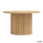   AKORD Furniture Factory NUBO Kerek Dohányzóasztal MDF Natúr Fa Rovátkolt Alappal