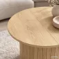   AKORD Furniture Factory NUBO Kerek Dohányzóasztal MDF Natúr Fa Rovátkolt Alappal