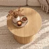 AKORD Furniture Factory NUBO Kerek Dohányzóasztal MDF Natúr Fa Rovátkolt Alappal
