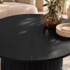 AKORD Furniture Factory NUBO Kerek Dohányzóasztal MDF Fekete Rejtett Tárolóval