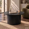 AKORD Furniture Factory NUBO Kerek Dohányzóasztal MDF Fekete Rejtett Tárolóval